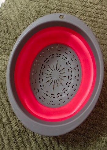 Kırmızı Katlanabilir Süzgeç - Görsel 3