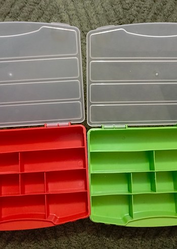 Çok Bölmeli Renkli Takı Organizer Kutusu 2 Adet - Görsel 3