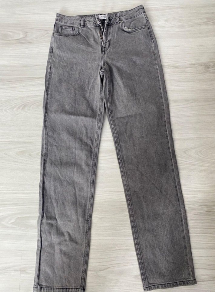 Gri Düğmeli Kadın Selected Femme Marka Denim Pantolon — görsel 2/4