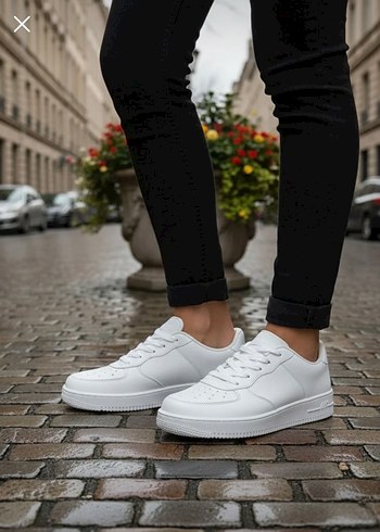 Beyaz Topuklu Kadın Sneakers - Görsel 2