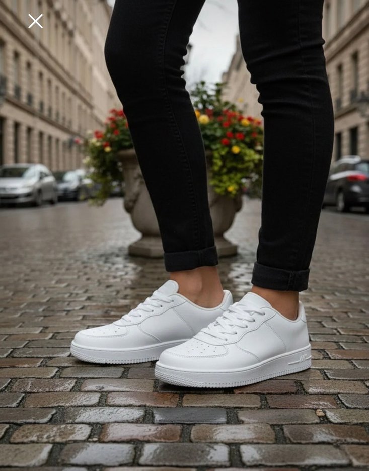 Beyaz Topuklu Kadın Sneakers - Görsel 2