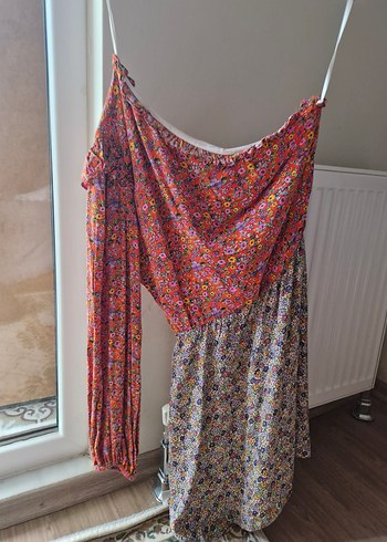 Pembe Tie-Dye Desenli Midi Hemşire Korsesi - Görsel 2