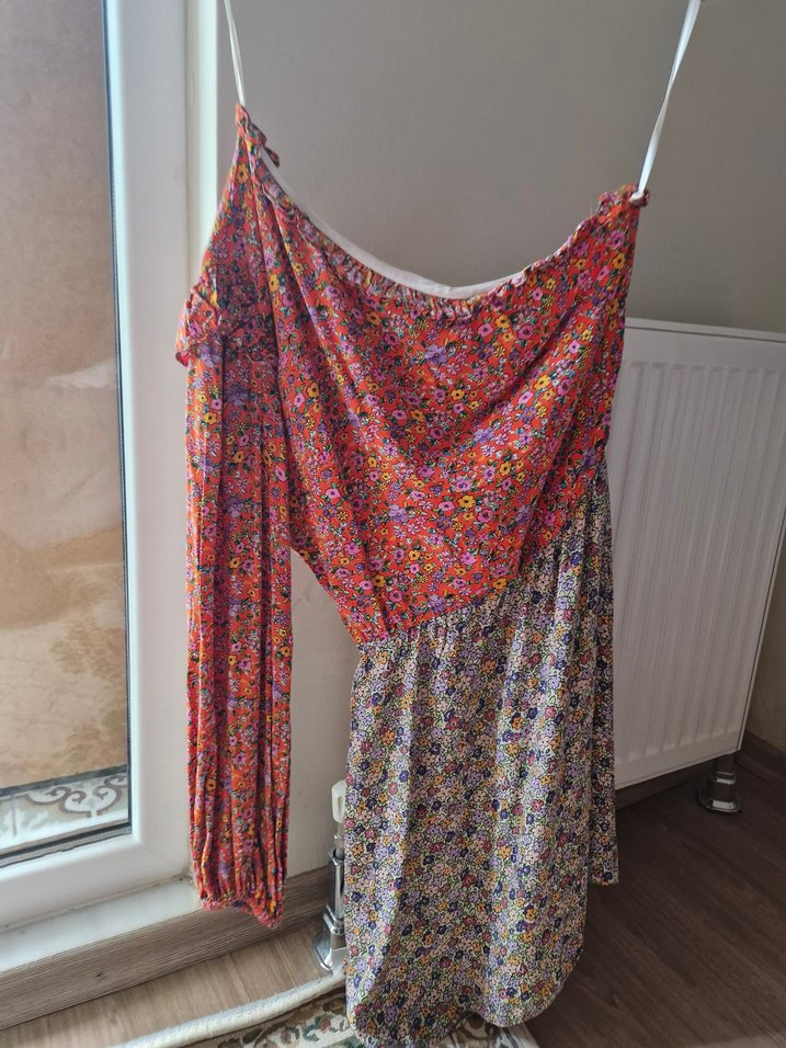 Pembe Tie-Dye Desenli Midi Hemşire Korsesi - Görsel 2