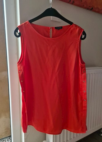 Kırmızı, Kemerli, Kayık Yaka Kadın Bluz - Görsel 2