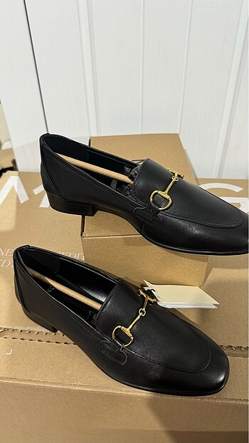 38 Beden siyah Renk Mango loafer ayakkabı