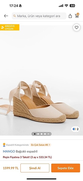 Mango espadril ayakkabı
