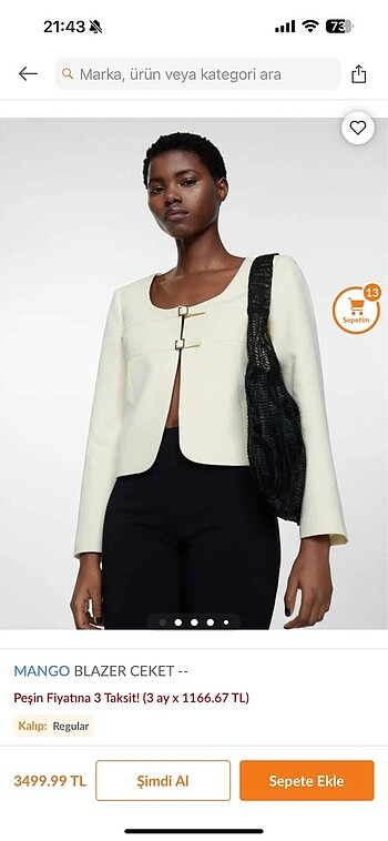 Mango blazer ceket