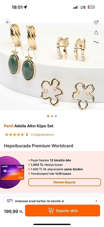 Penti küpe set