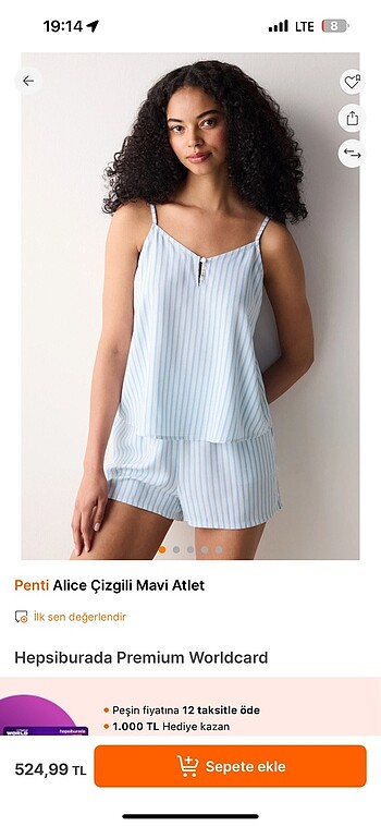 Penti Alice Çizgili Mavi Atlet