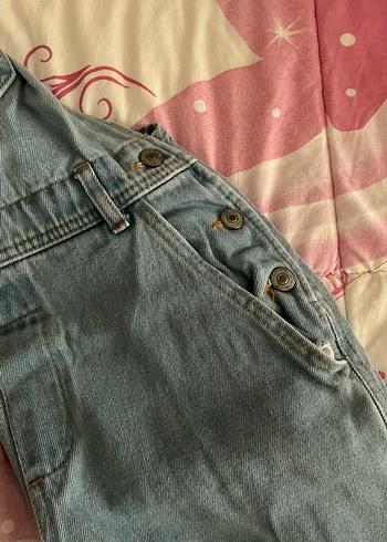 Gri Denim Kadın Midi kot Tulum - Görsel 3