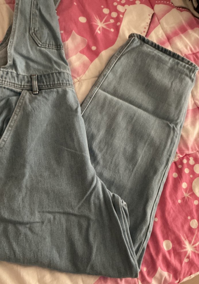 Gri Denim Kadın Midi kot Tulum - Görsel 2