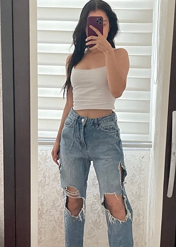 Rahat Kesim Midi Boy Kadın Denim Jean