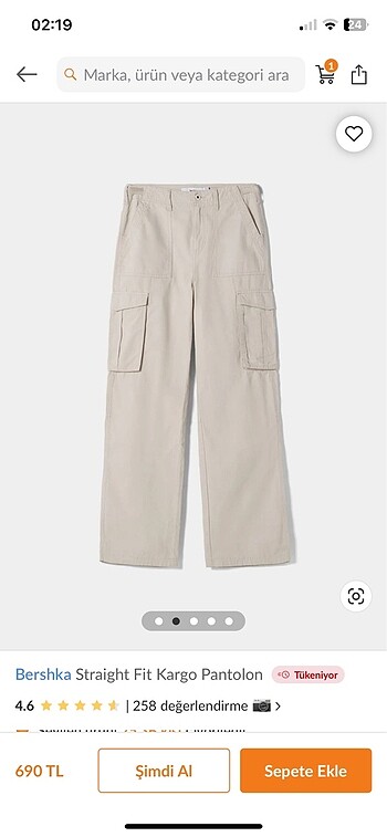 Bershka Kargo Pantolon