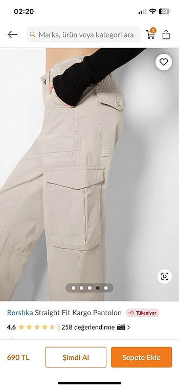 36 Beden Bershka Kargo Pantolon