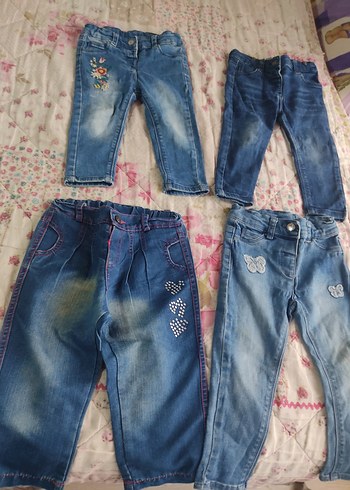 Renkli Mavi Kız Kot Pantolonları