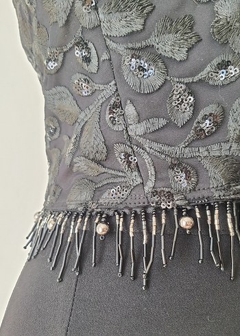 Nakışlı Siyah Büstüer ve Etek Takım - Görsel 3