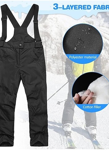 Kış Kayak Pantolonları Su Geçirmez Kar Yürüyüş Pantolonları Kalı - Görsel 4