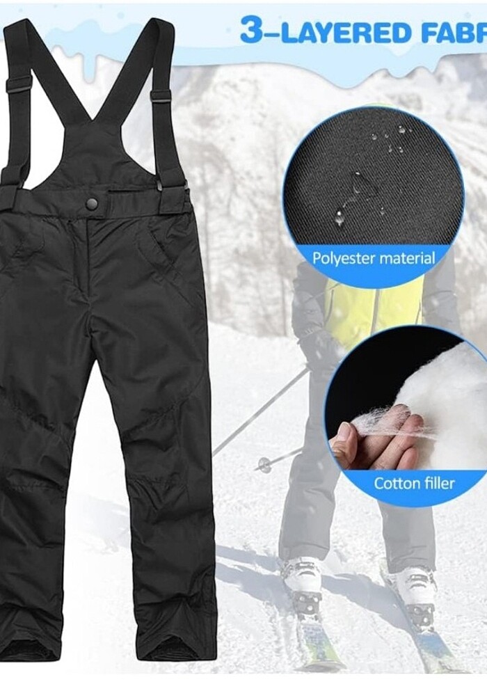 Kış Kayak Pantolonları Su Geçirmez Kar Yürüyüş Pantolonları Kalı - Görsel 4