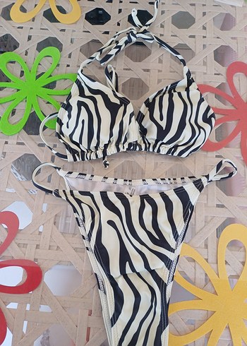 Zebra Desenli Mini Bikini Takımı