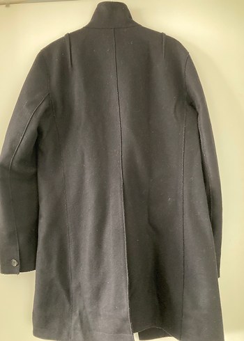 Erkek siyah Düğmeli Midi Kaban - Görsel 3