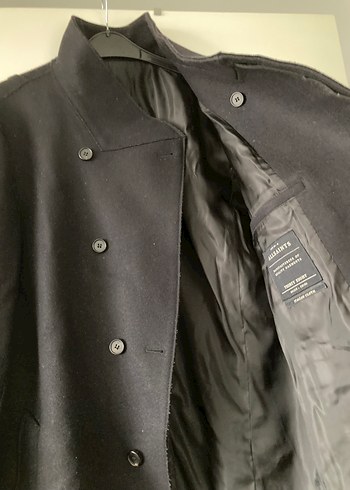 Erkek siyah Düğmeli Midi Kaban - Görsel 2