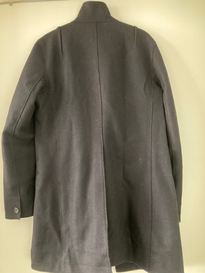 Erkek siyah Düğmeli Midi Kaban - Görsel 3