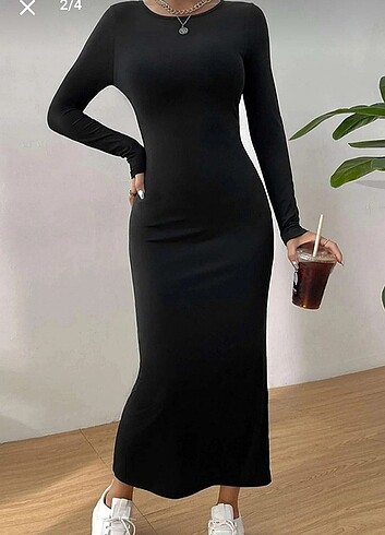 Madmext Siyah Basic Uzun Kollu Elbise