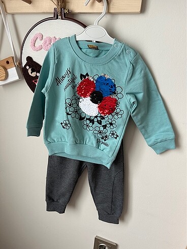 Kız Bebek Önü Payetli Alt&Üst Takım