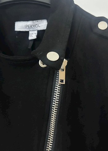 İPEKYOL Kadın Siyah Biker Ceket - Görsel 2