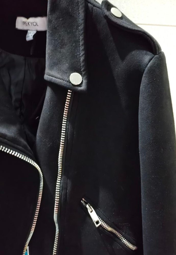 İPEKYOL Kadın Siyah Biker Ceket - Görsel 3