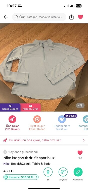 Nike orijinal Çocuk sweat