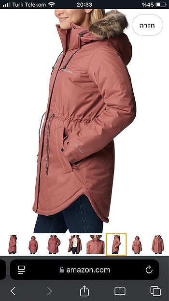xl Beden pembe Renk Orjinal Columbia mont