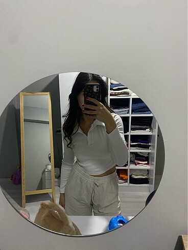 Beyaz Polo yaka Bluz