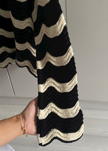 Zebra Desenli Siyah Triko Kadın Kazak - Görsel 3