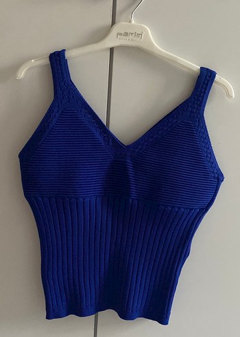 Kadın Mavi V Yaka Triko bluz - Görsel 3