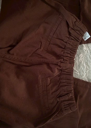 m Beden Düğmeli Kadın Kahverengi Pantolon