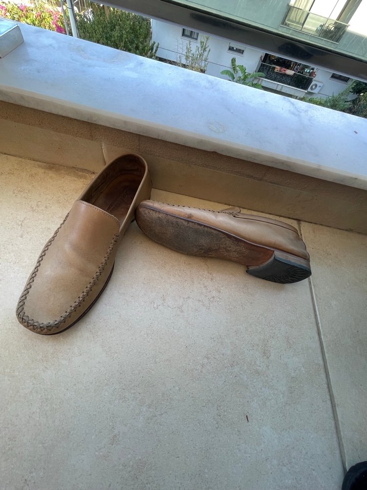 Bej deri kösele  Erkek Espadril Ayakkabı 43 numara - Görsel 5