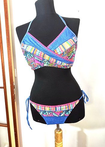 m Beden Penti Renkli Bohem Bikini Takımı