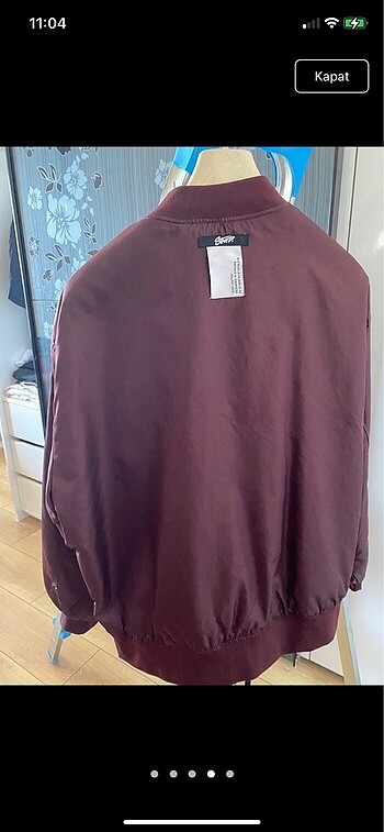 xl Beden bordo Renk bomber ceket