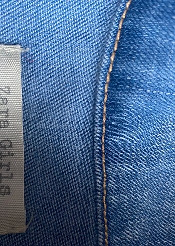 Mavi Düğmeli Kadın Jean Ceket - Görsel 3