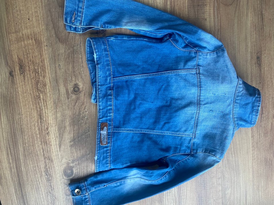 Mavi Düğmeli Kadın Jean Ceket - Görsel 2