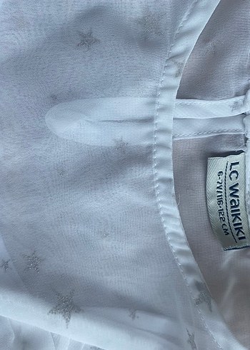 Kız Çocuk Beyaz V Yaka Fırfırlı Bluz - Görsel 3