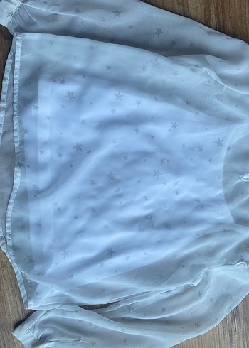 Kız Çocuk Beyaz V Yaka Fırfırlı Bluz - Görsel 2