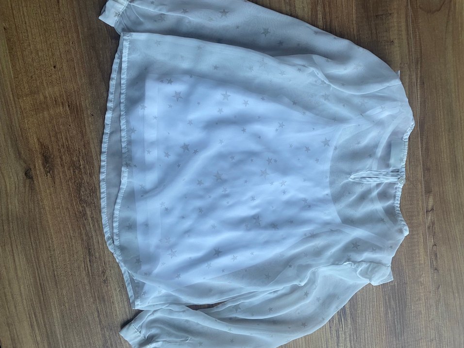 Kız Çocuk Beyaz V Yaka Fırfırlı Bluz - Görsel 2