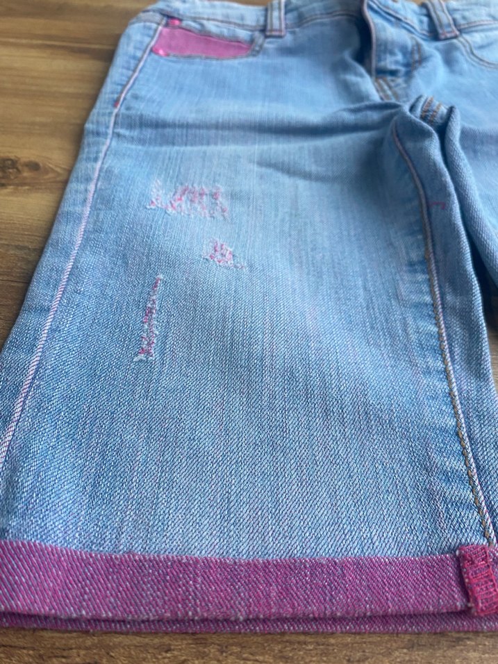 Kız Çocuk Pembe Denim Kapri -Şort - Görsel 3