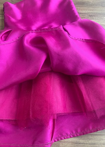 Parlak Pembe Kız Çocuk Fırfırlı Elbise - Görsel 4