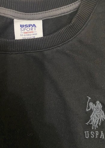 USPA Siyah Erkek Sweatshirt Uzun Kollu - Görsel 3