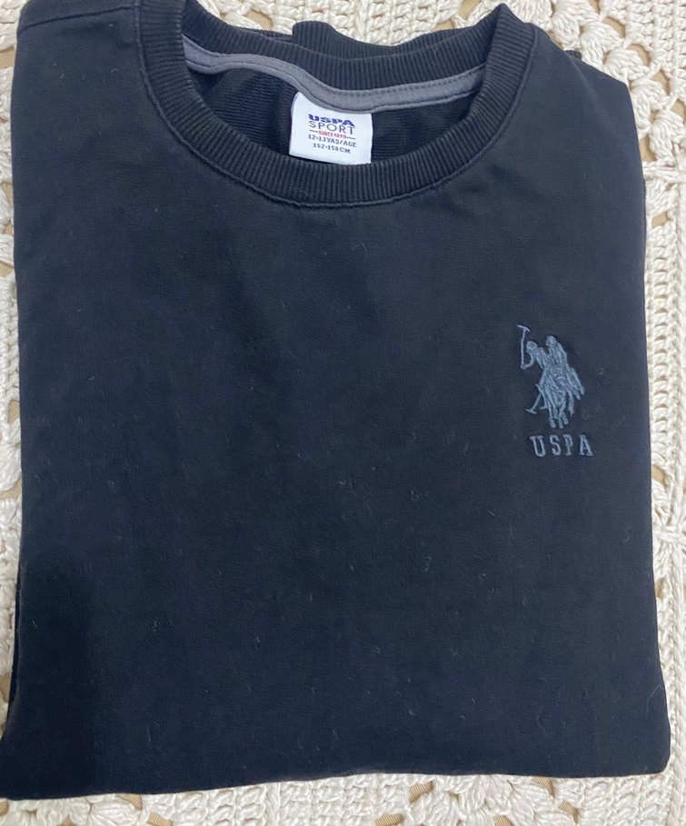 USPA Siyah Erkek Sweatshirt Uzun Kollu - Görsel 2