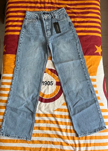 Trendyolmilla Bol Paça Kadın Mavi Jean Kot Pantolon