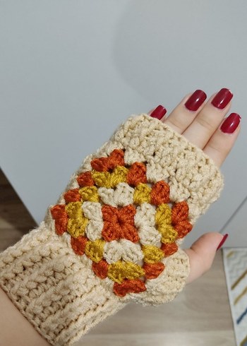 Renkli Bohem Örgü Kadın Eldiven - Görsel 2